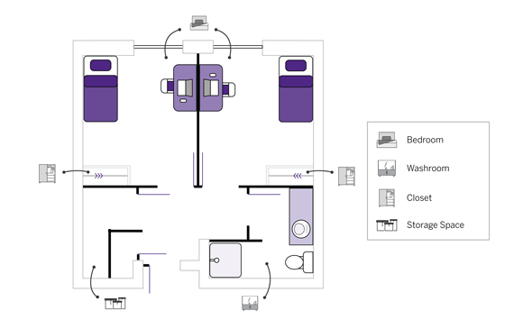 Ontario Hall Single Floor Plan